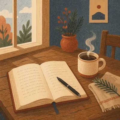 Quiet Morning Prayer Journal with Coffee