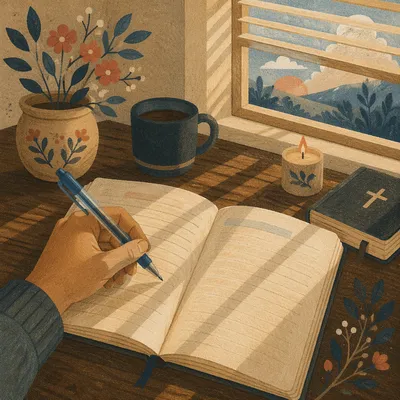 Morning Prayer Journal in Warm Sunlight
