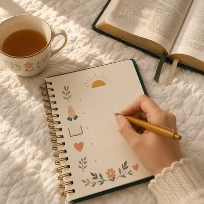 Morning Prayer Journal with Evergreen Notebook