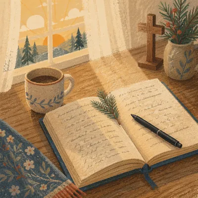 Morning Prayer Journal with Evergreen Sprig