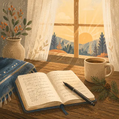 Morning Prayer Journal with Evergreen Sprig