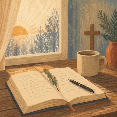 Morning Prayer Journal with Evergreen Sprig