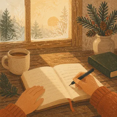 Morning Prayer Journal with Evergreen Sprig