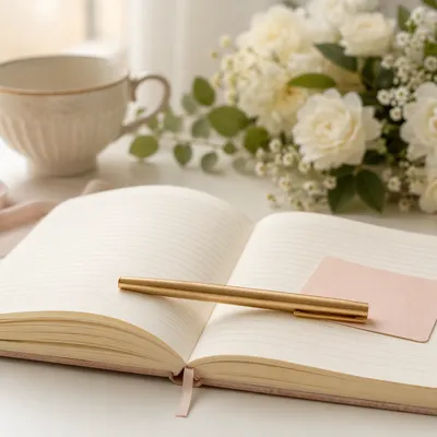Morning Prayer Journal with Gold Pen