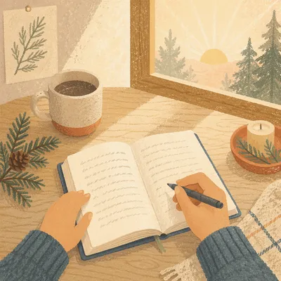 Morning Prayer Journal with Evergreen Sprig