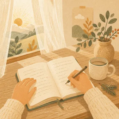 Morning Prayer Journal with Evergreen Sprig
