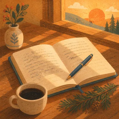 Morning Prayer Journal with Evergreen Light