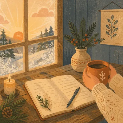 Morning Prayer Journal with Evergreen Sprig