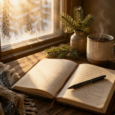 Morning Prayer Journal with Evergreen Sprig