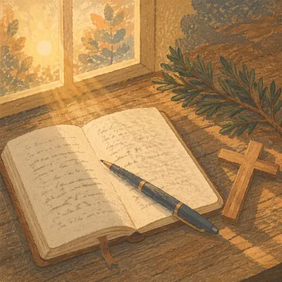 Morning Prayer Journal with Evergreen Cross