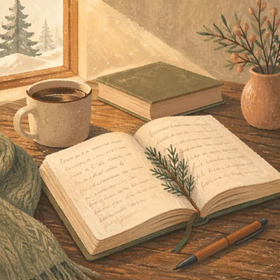 Morning Prayer Journal with Evergreen Sprig