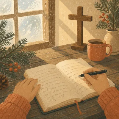 Morning Prayer Journal with Evergreen Light