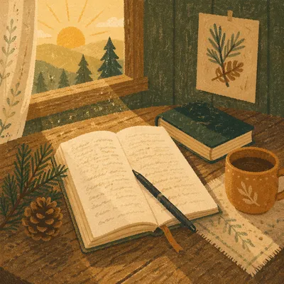 Morning Prayer Journal with Evergreen Sprig