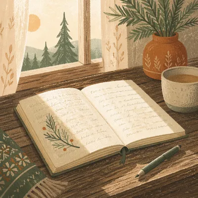 Morning Prayer Journal with Evergreen Sprig
