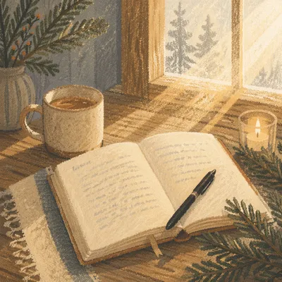 Morning Prayer Journal with Evergreen Sprigs