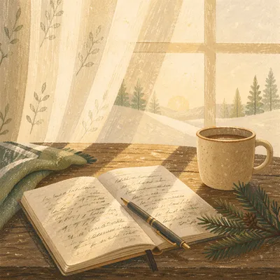 Morning Prayer Journal with Evergreen Sprig