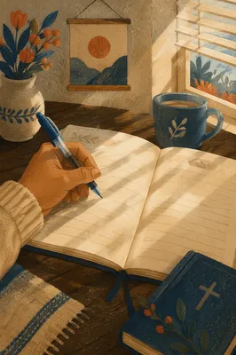 Morning Prayer Journal in Warm Sunlight