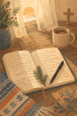 Morning Prayer Journal with Evergreen Sprig