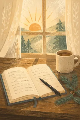 Morning Prayer Journal with Evergreen Sprig