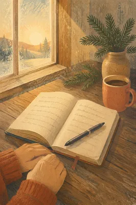 Morning Prayer Journal with Evergreen Sprig