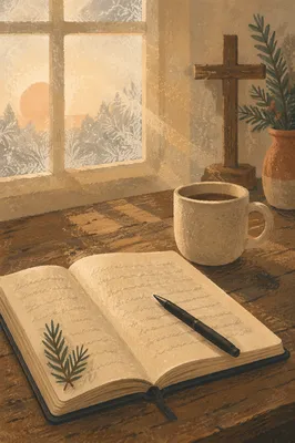 Morning Prayer Journal with Evergreen Sprig