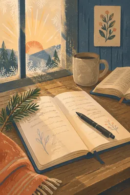 Morning Prayer Journal with Evergreen Sprig