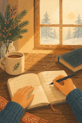 Morning Prayer Journal with Evergreen Sprig