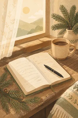 Morning Prayer Journal with Evergreen Sprigs
