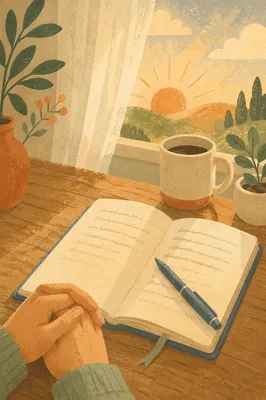 Morning Prayer Journal in Warm Light