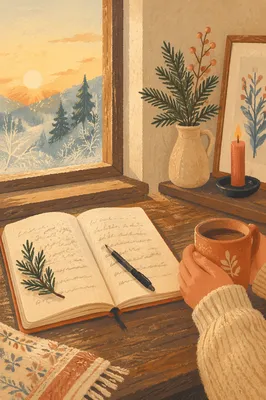 Morning Prayer Journal with Evergreen Sprig