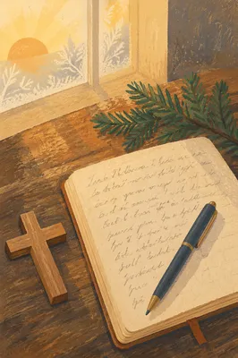 Morning Prayer Journal with Evergreen Cross