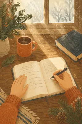 Morning Prayer Journal with Evergreen Sprigs