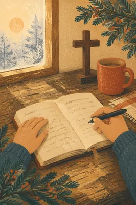 Morning Prayer Journal with Evergreen Light