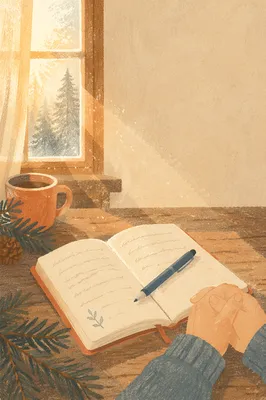 Morning Prayer Journal with Evergreen Sprigs