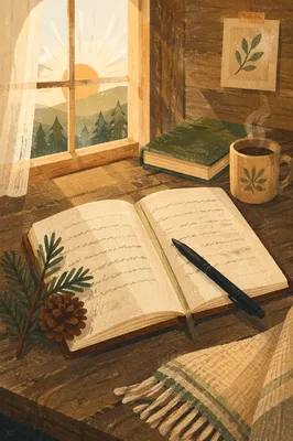Morning Prayer Journal with Evergreen Sprig
