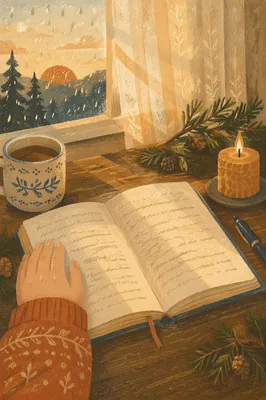 Morning Prayer Journal with Evergreen Sprigs