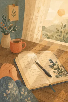 Morning Prayer Journal with Evergreen Sprig