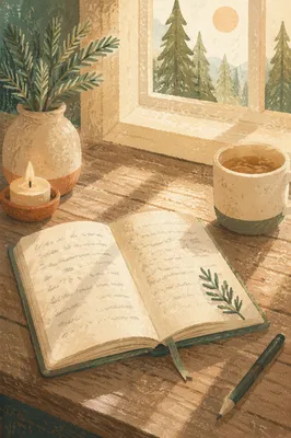 Morning Prayer Journal with Evergreen Sprig
