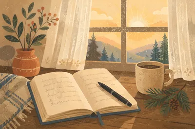 Morning Prayer Journal with Evergreen Sprig