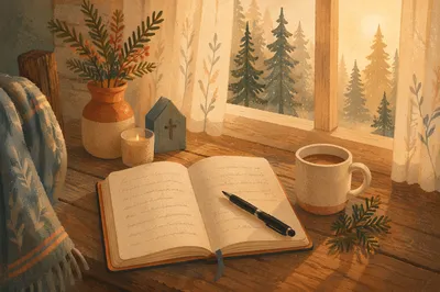 Morning Prayer Journal with Evergreen Sprig