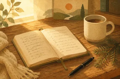 Morning Prayer Journal with Evergreen Sprig