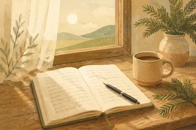 Morning Prayer Journal with Evergreen Light