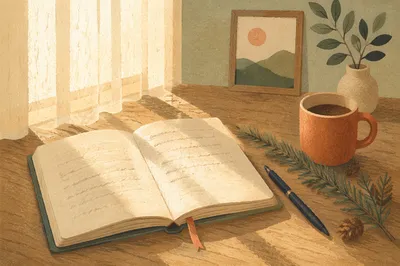 Morning Prayer Journal with Evergreen Sprig