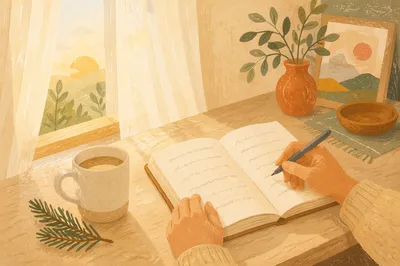 Morning Prayer Journal with Evergreen Sprig