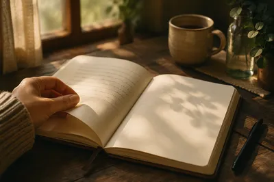 Quiet Morning Prayer Journal in Sunlight