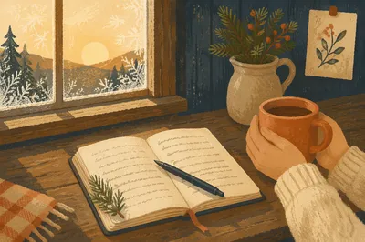 Morning Prayer Journal with Evergreen Sprig