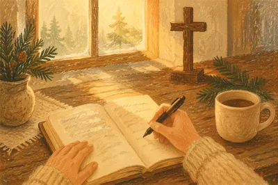 Morning Prayer Journal with Evergreen Cross