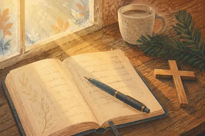 Morning Prayer Journal with Evergreen Cross