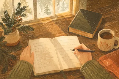 Morning Prayer Journal with Evergreen Sprigs