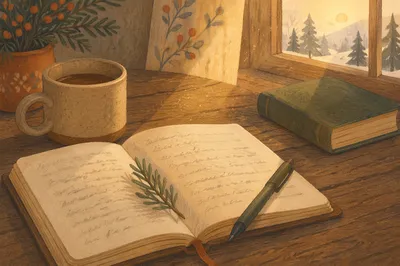 Morning Prayer Journal with Evergreen Sprig